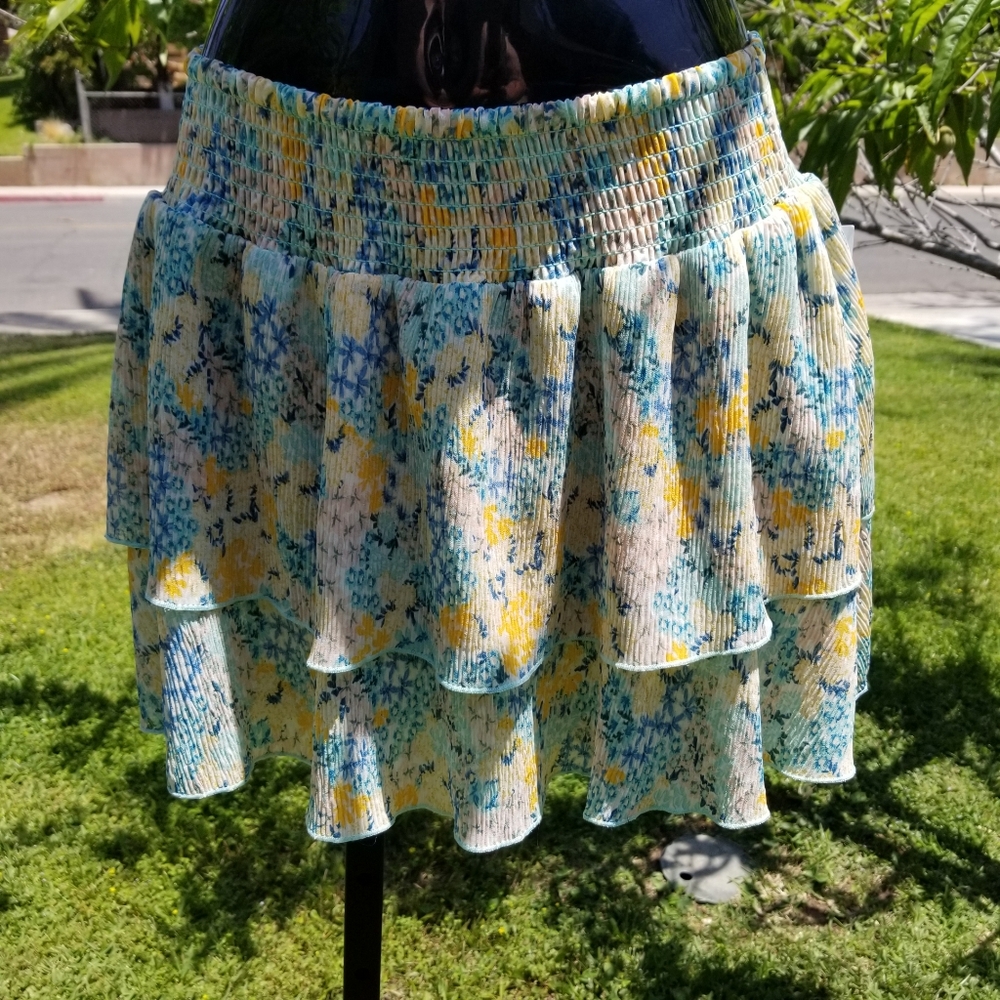 Forever 21 Multi-colored Layered Shorts Lined Mini Skirt